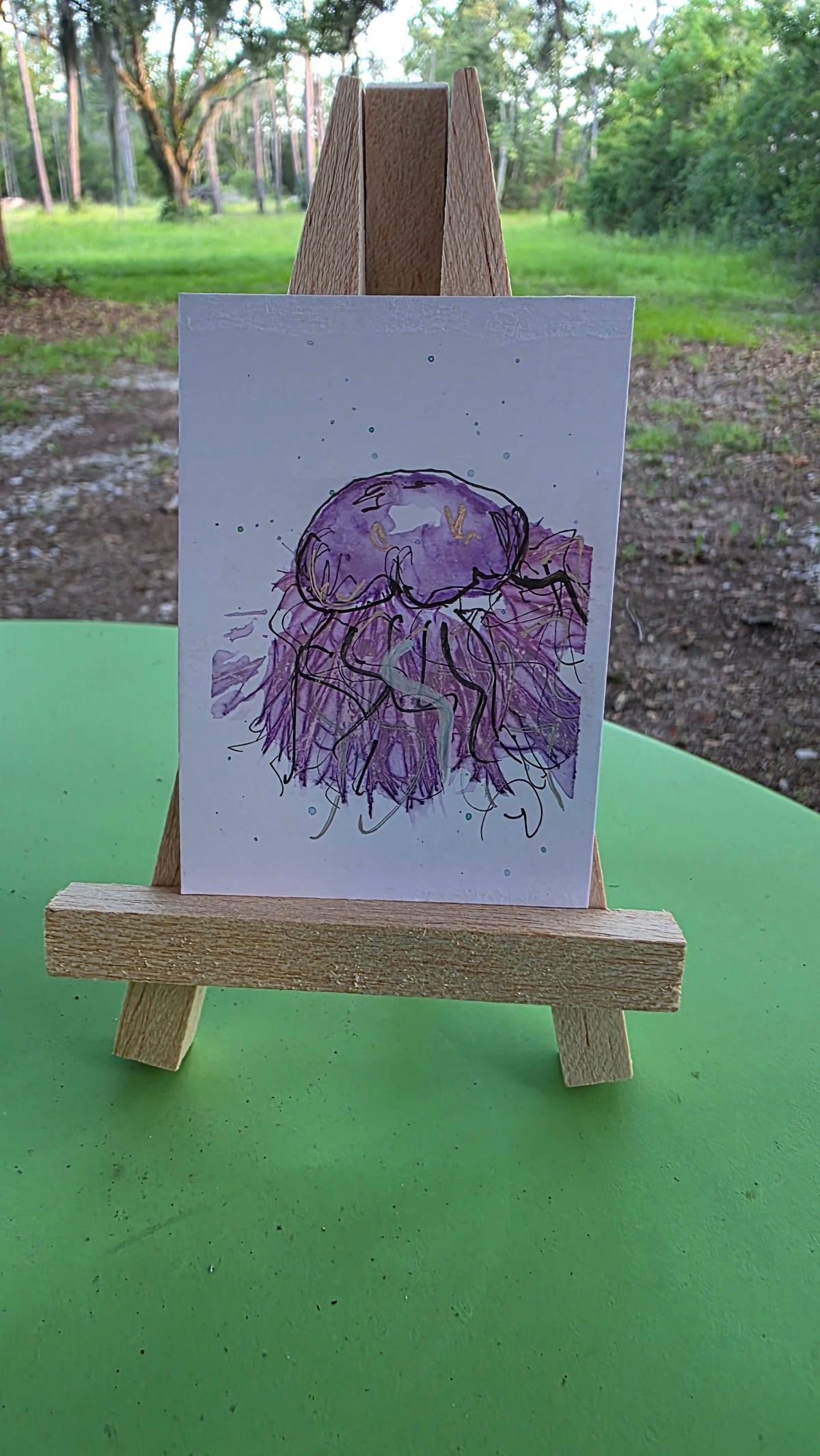 Purple Jelly 3-517 original ACEO artwork by Boho Wanderer