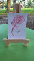 Pink Feather original ACEO artwork